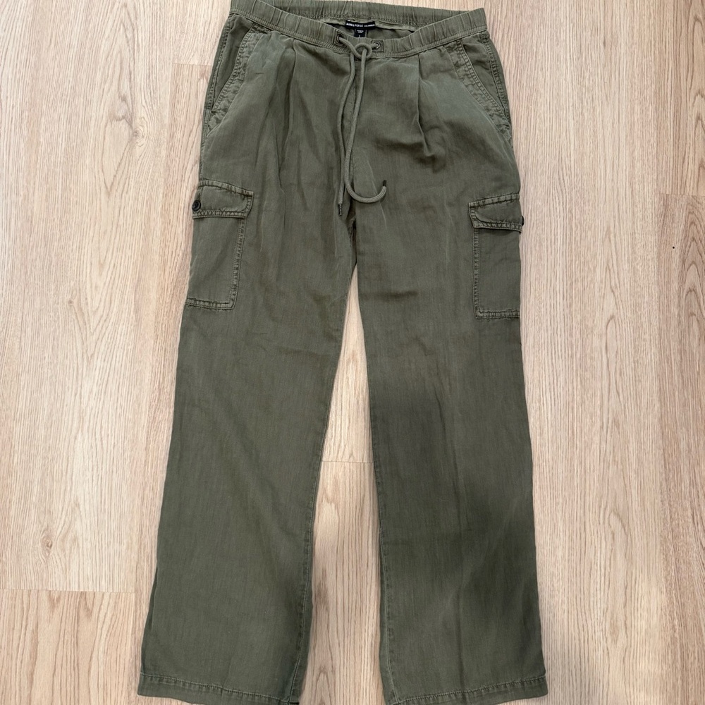 James Perse - cotton linen twell pleated cargo pant